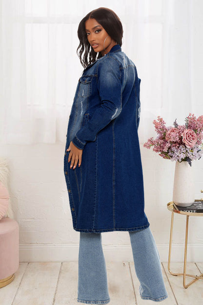 “Vintage-Luxe”  Trench Denim Jacket