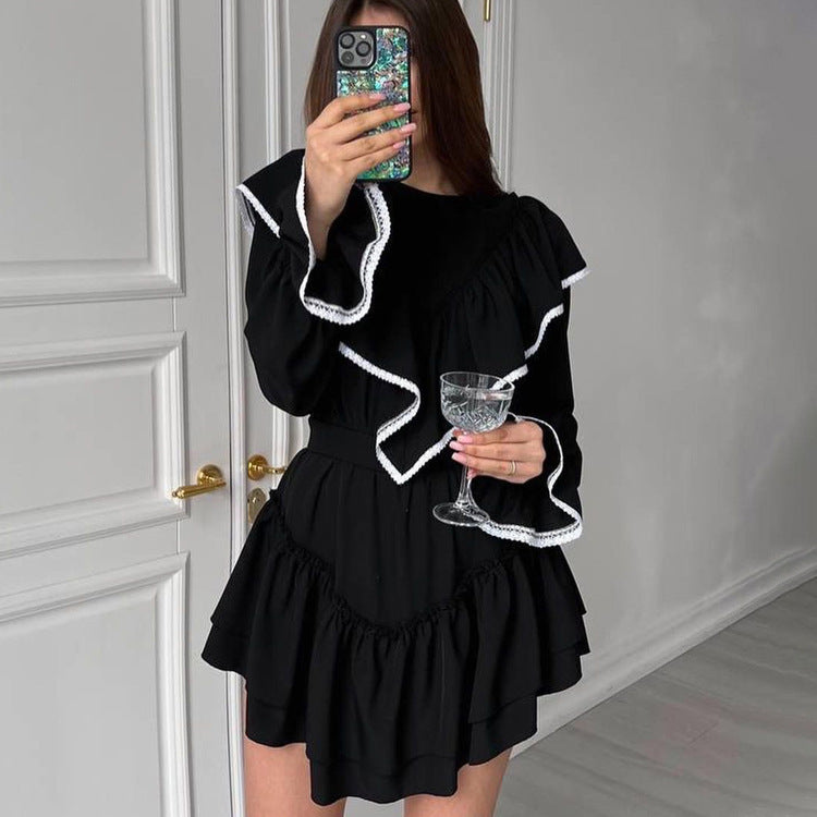 Ruffled Black Designer Dress