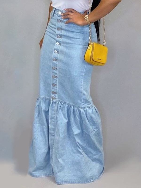 Flower Bomb Denim Skirt