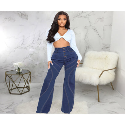Exclusive Denim Stretch Bottom Pants
