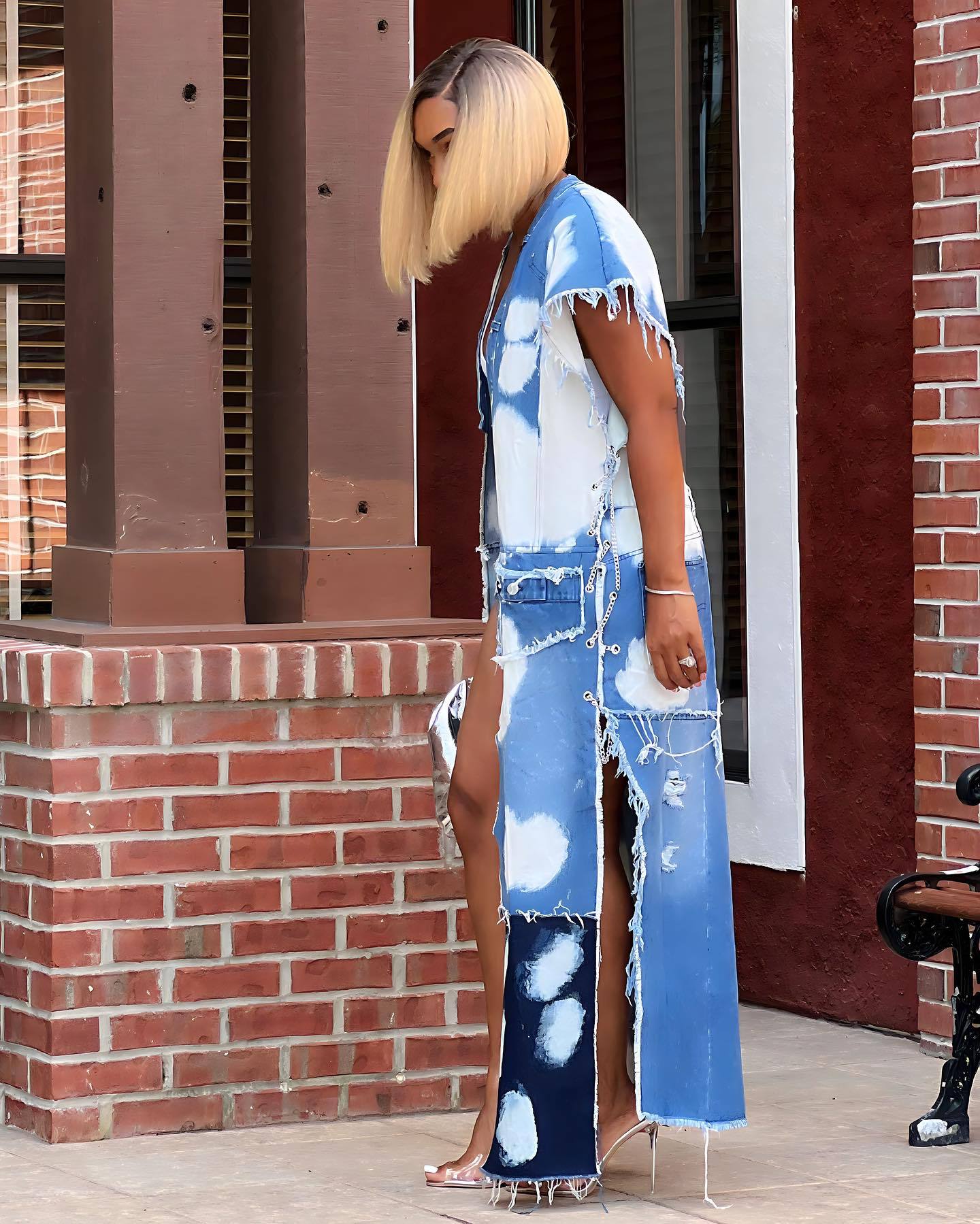 Stone Wash Denim Coat