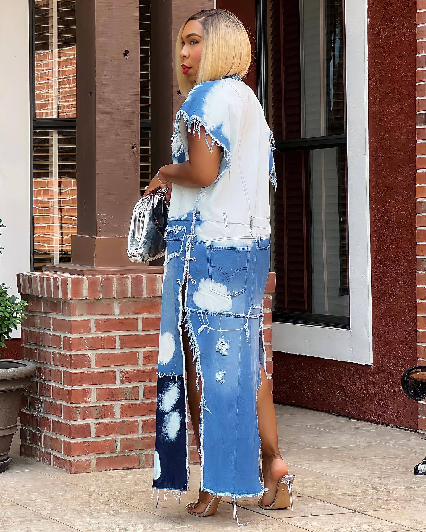 Stone Wash Denim Coat