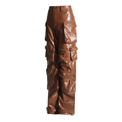 Leather Straight Leg Pants