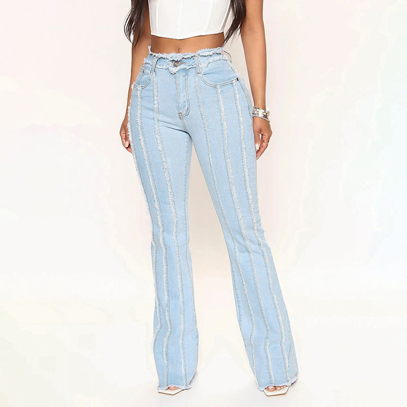 Elastic Denim Trousers