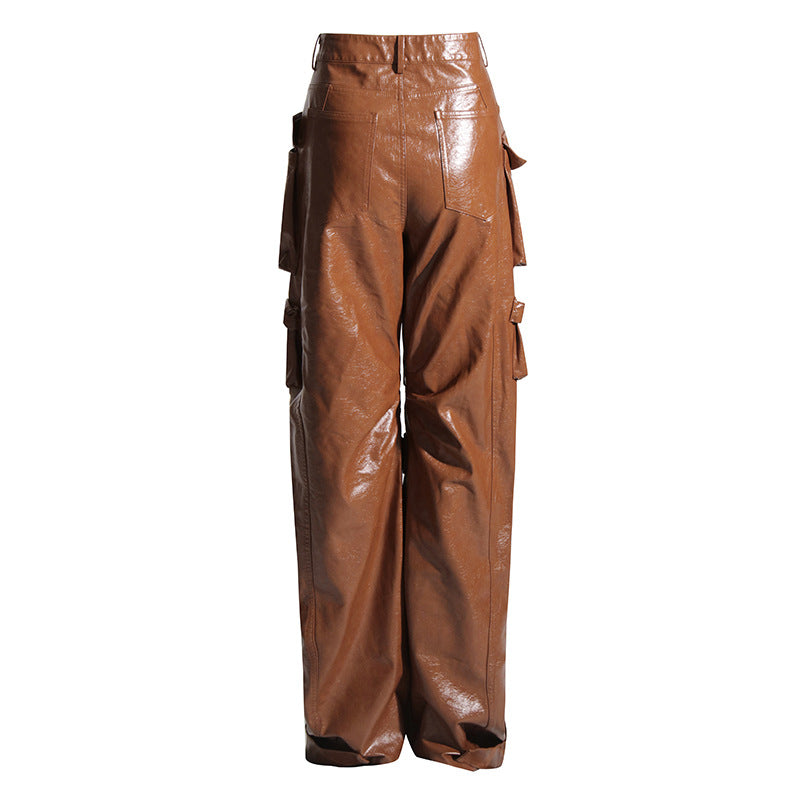 Leather Straight Leg Pants