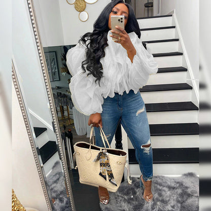 Layered Puffy Petals Shirt