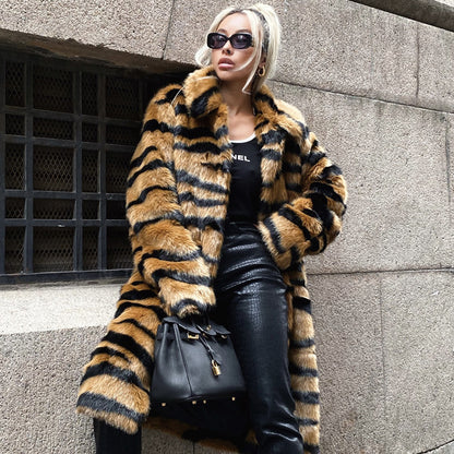 Tiger Pattern Faux Fur