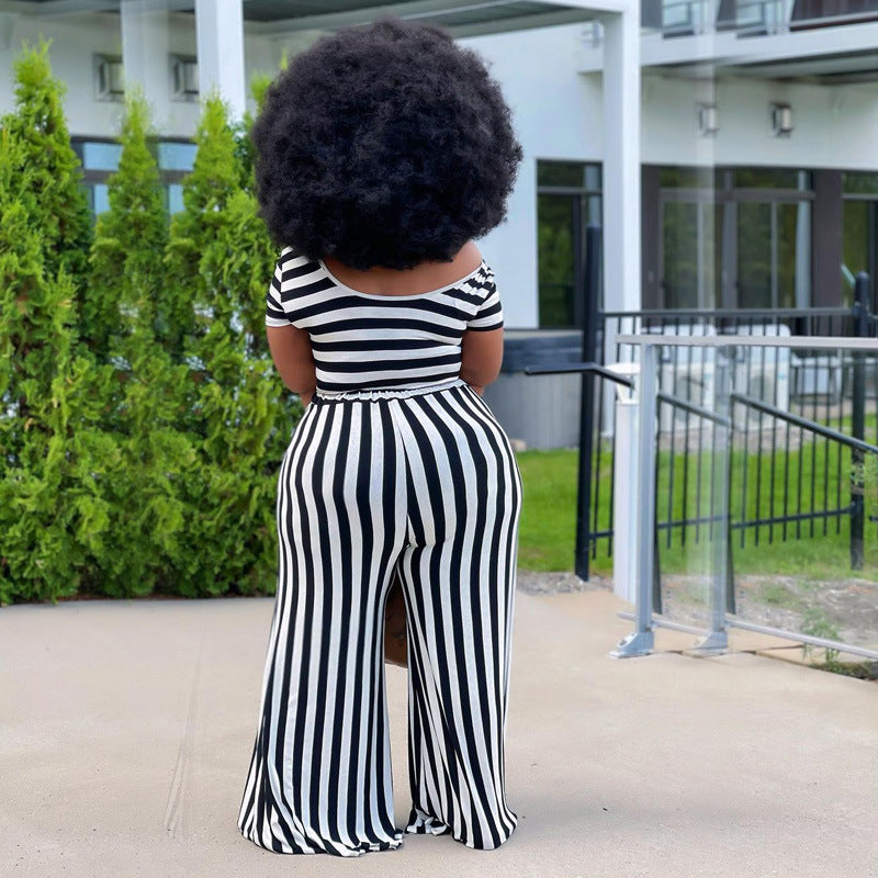 Striped Street Casual Two-Piece Suit