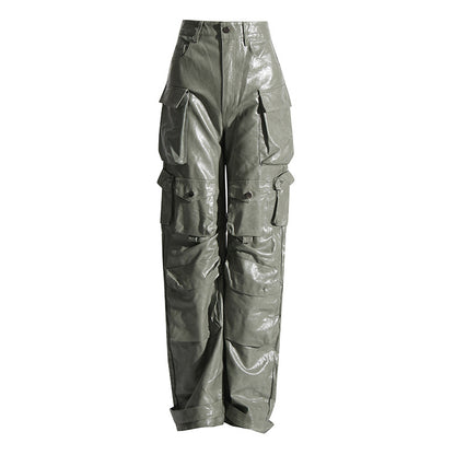 Leather Straight Leg Pants