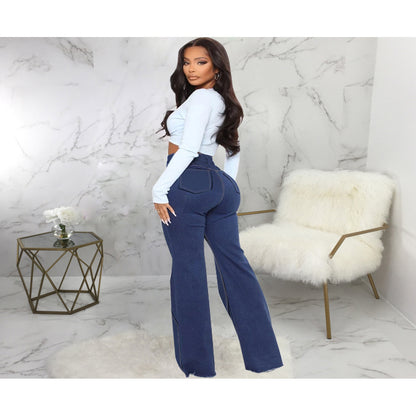 Exclusive Denim Stretch Bottom Pants