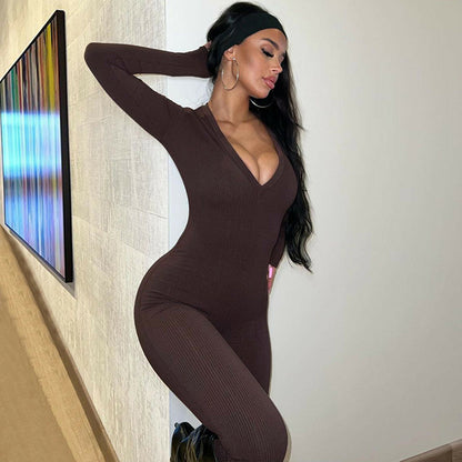 Slim Long Sleeve Jumpsuit